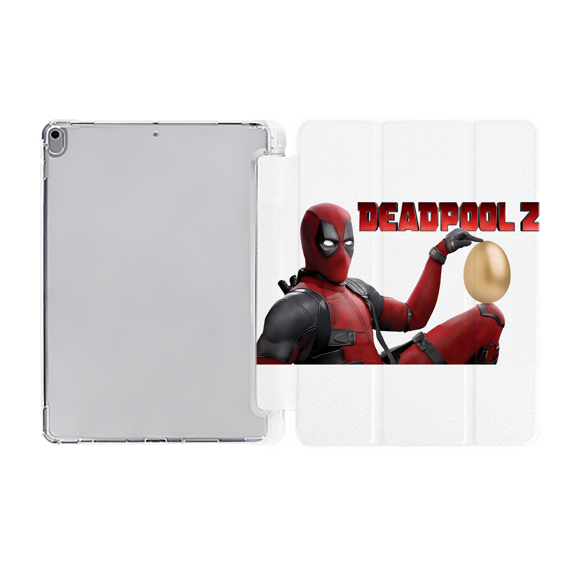 （画像用） Deadpool デッドプール IPad ケース ペン収納付き 三つ折りスタンド PUレザー×シリコン 対応機種9.5/10.5/10.9インチ